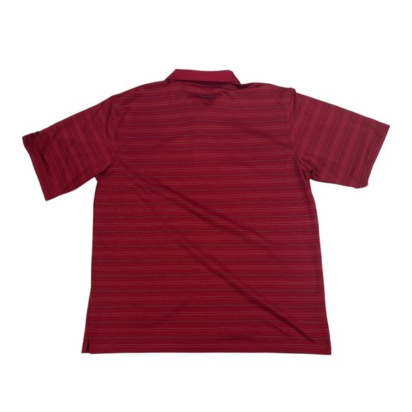 Slazenger Classic Fit Polo Golf Shirt Mens Size XL Red Striped UPF 30+ Wicking - Picture 2 of 6